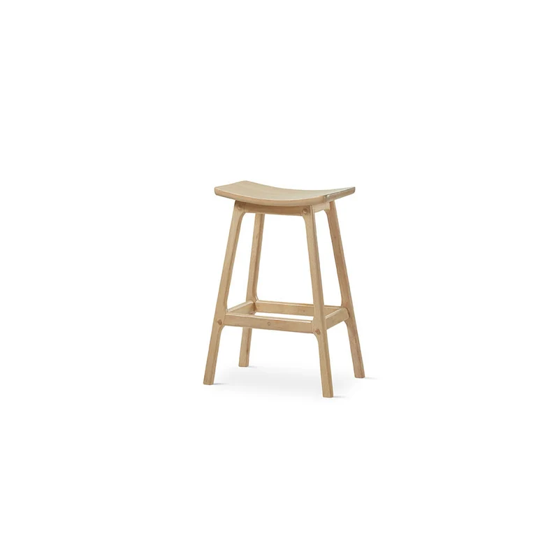 Natural wood stool, 48 cm wide x 66 cm high