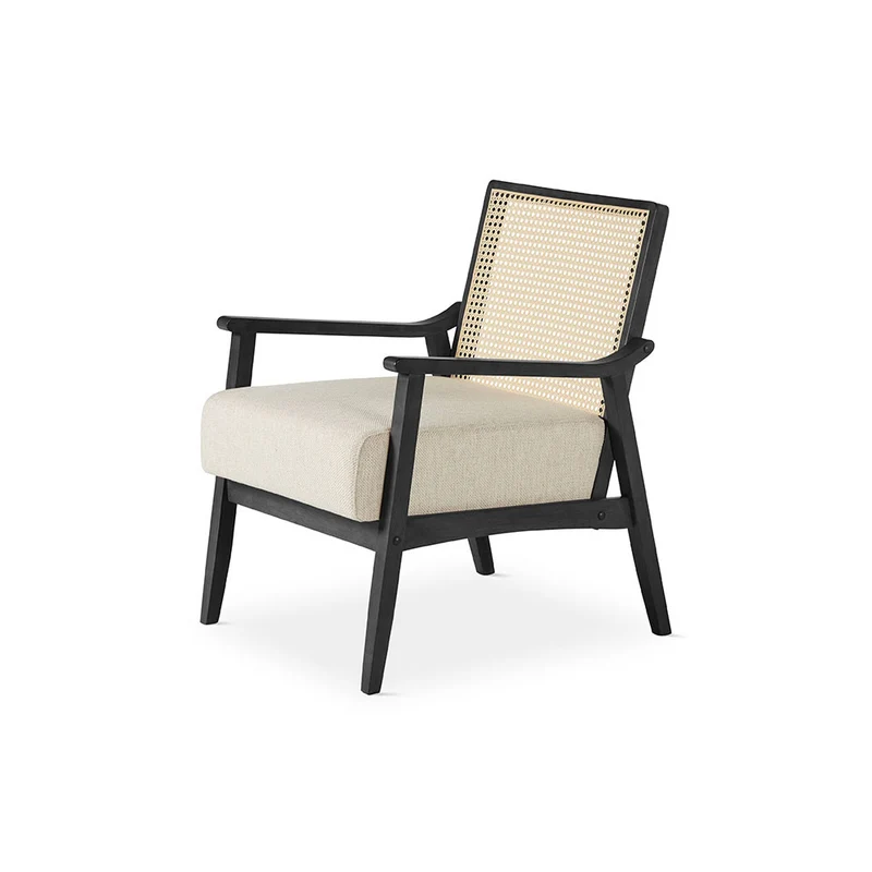 Armchair in black solid wood