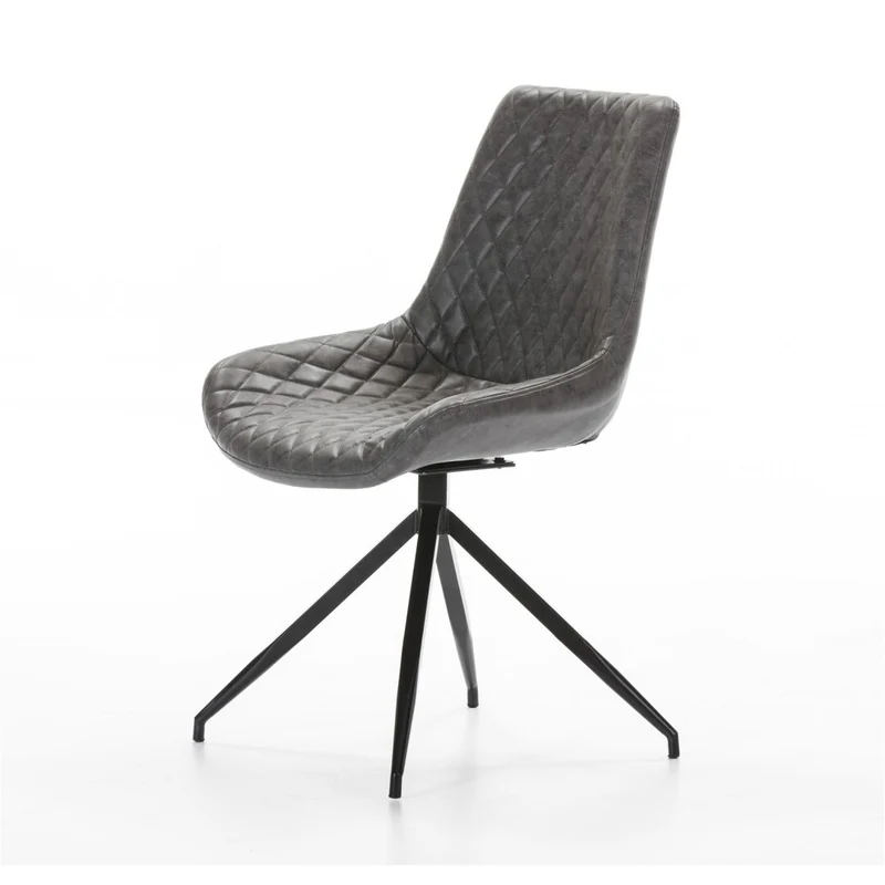 Chair upholstered in grey faux leather