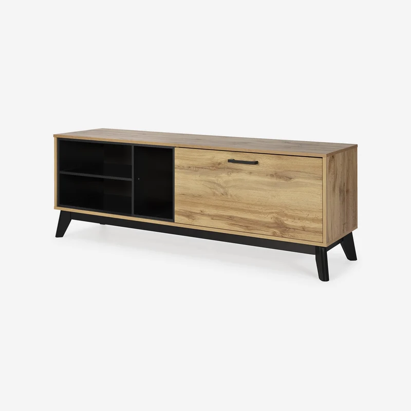 TV unit in laminated oak, 150 cm