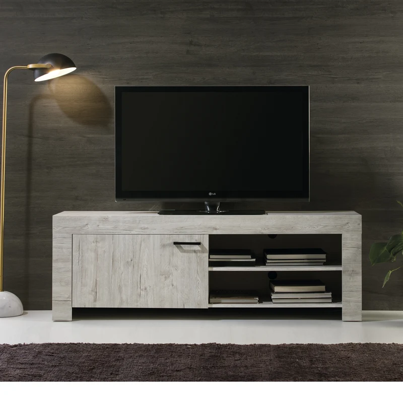 TV unit in arctic oak laminate, 150 cm