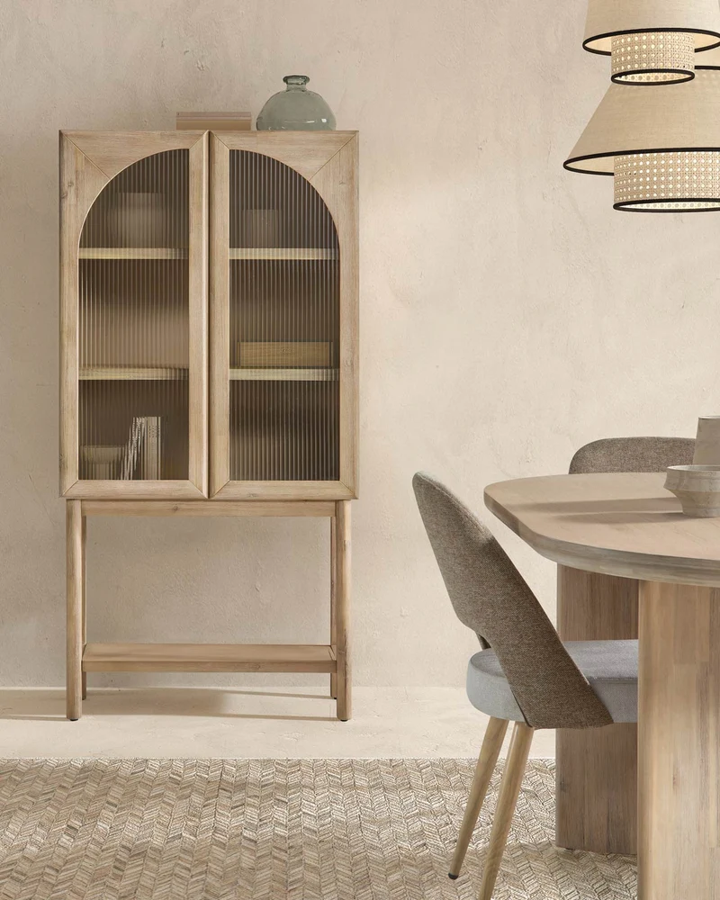 Storage unit in natural solid wood, 80 cm