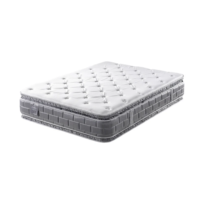 Colchón Semi Doble Aurora Gris Doble Pillow Top (Garantía 15 Años)