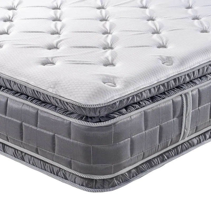 Colchón Semi Doble Aurora Gris Doble Pillow Top (Garantía 15 Años)