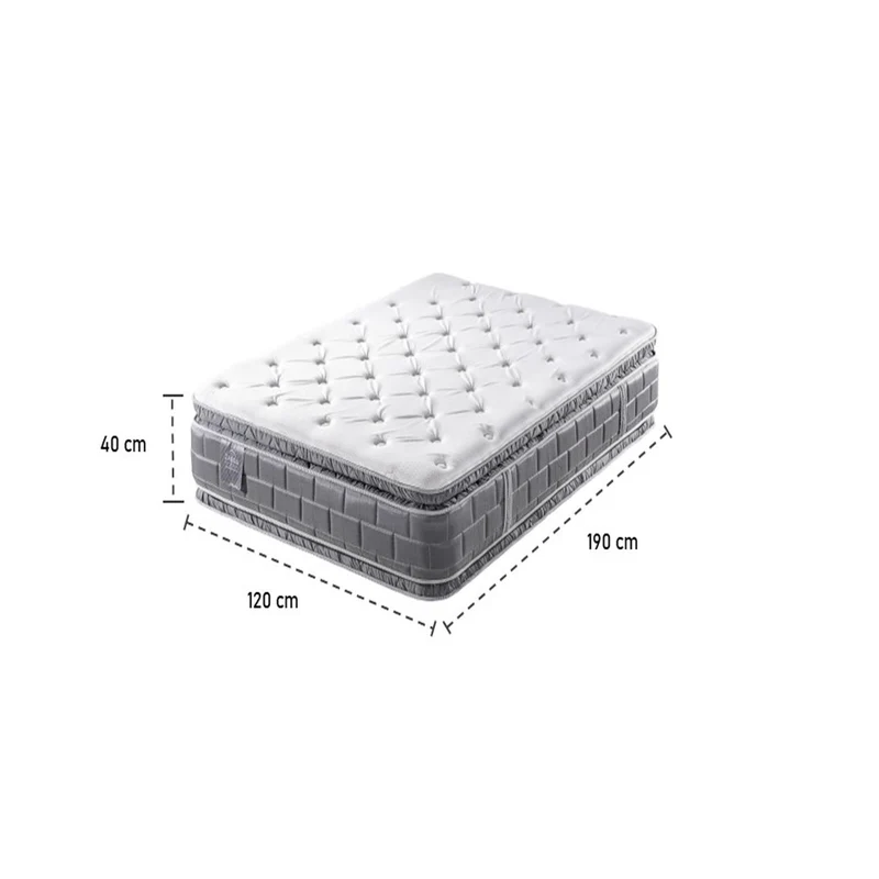 Colchón Semi Doble Aurora Gris Doble Pillow Top (Garantía 15 Años)