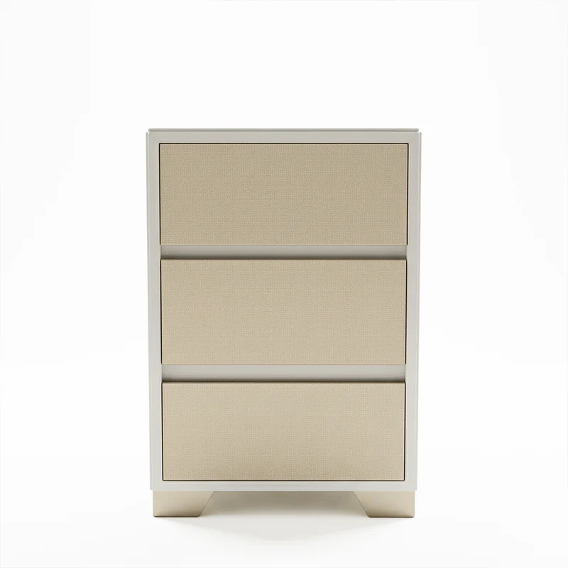 Mesa de Noche Kristin Off White, Champaña