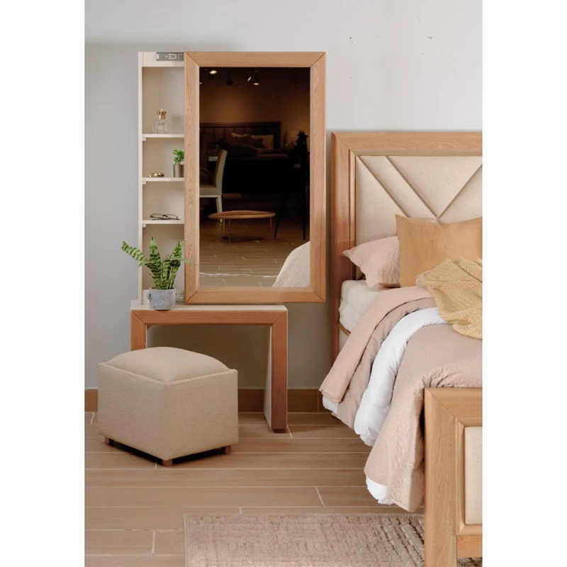 Combo Cama Doble Marriot Beige, Natural + Colchón Lexus Deluxe Pillow Top