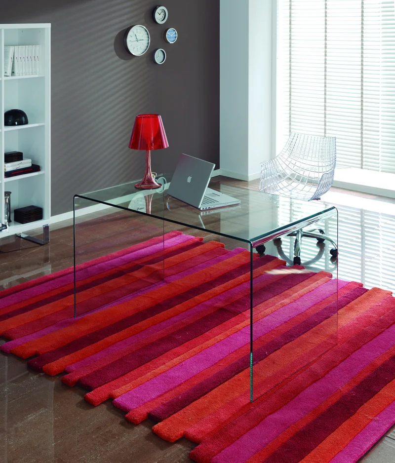 Desk in clear glass, 126 cm