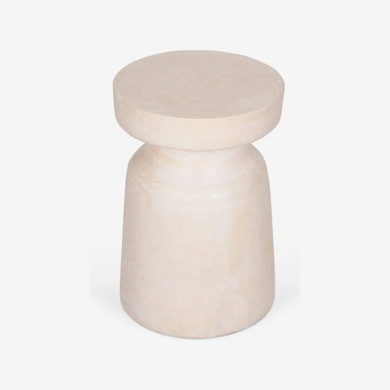 Round side table in white solid wood, 30 x 30 cm · 2 finishes