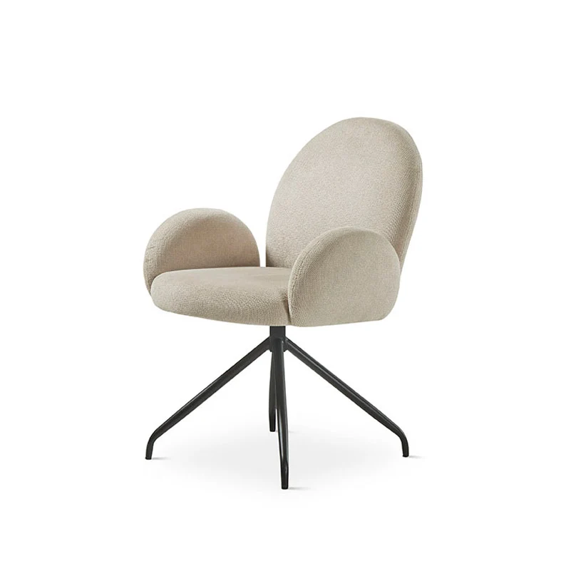 Chair upholstered in beige fabric, 63 cm
