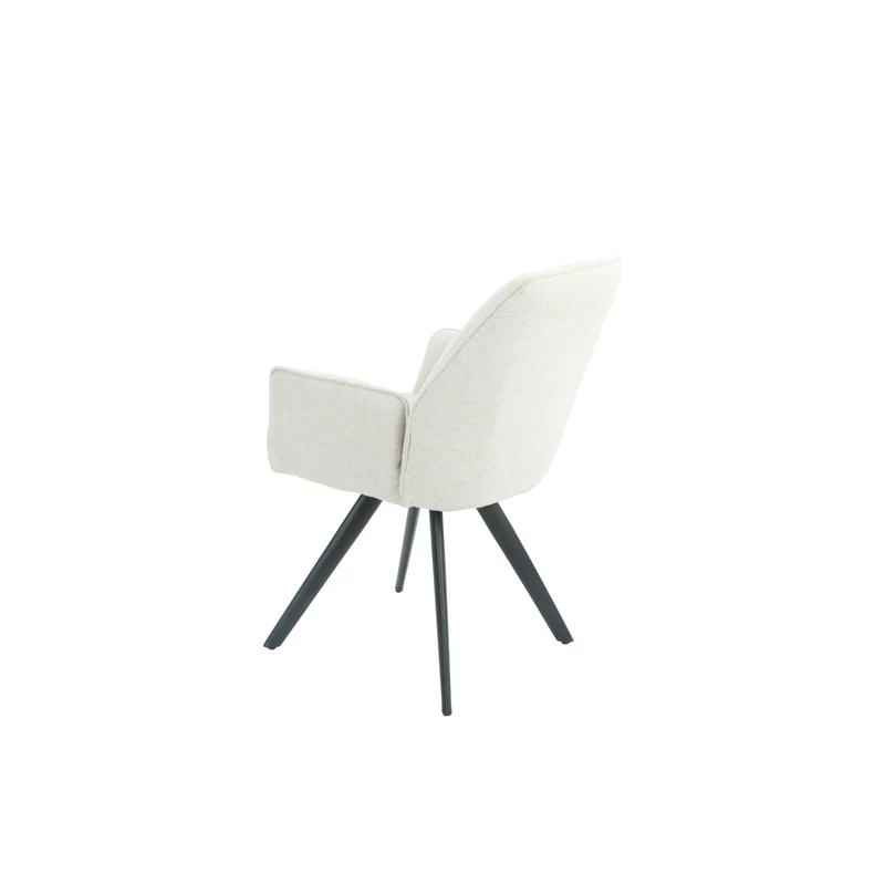 Chair upholstered in beige fabric with metal legs, 58 cm, 90 cm high