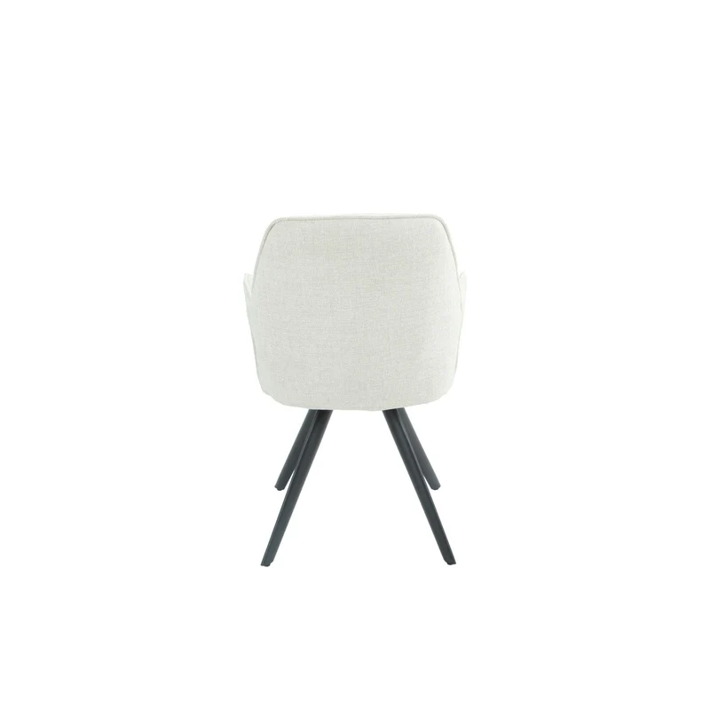 Chair upholstered in beige fabric with metal legs, 58 cm, 90 cm high