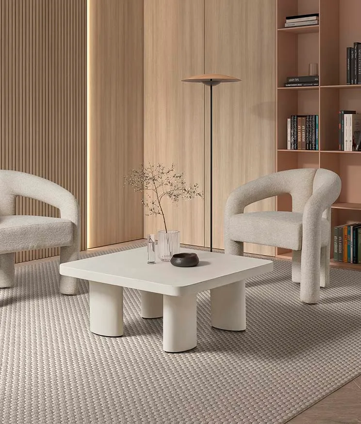 Round side table in cement