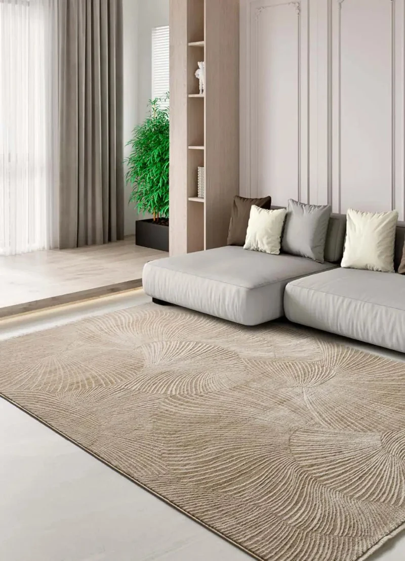 Ona 52100 rug in geometric style, beige