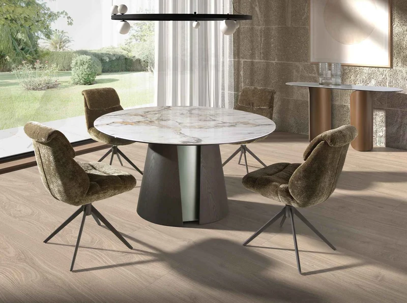 Olive Green Velvet Swivel Chair