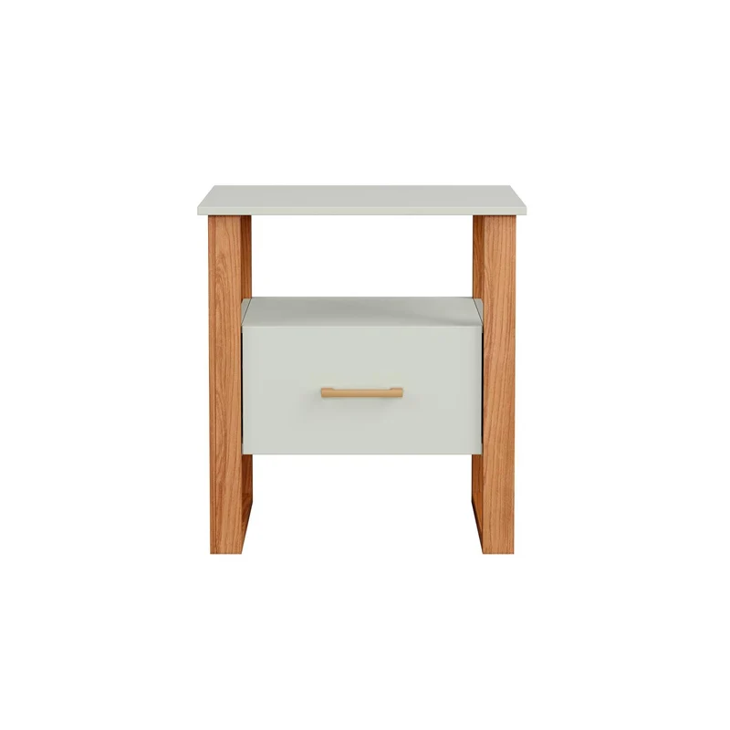 Mesa De Noche Cox 60X65X35 Natural, Off White