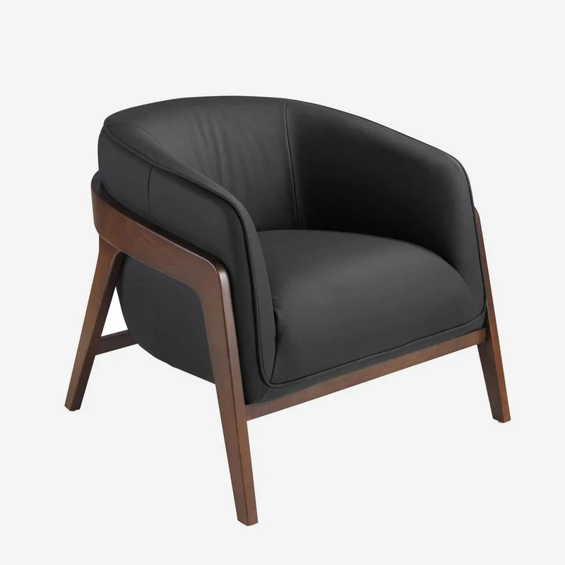 Black leather armchair