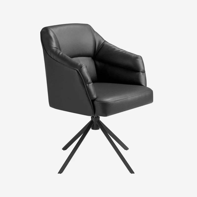 Black Faux Leather Swivel Chair