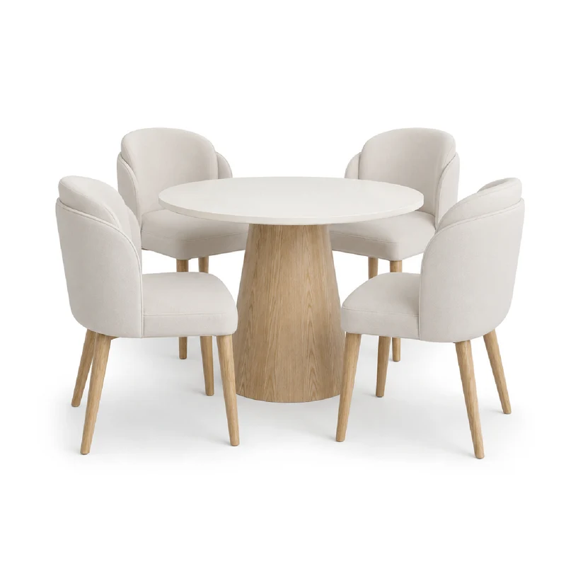 Comedor 4 Puestos Torino Imputu Beige, Natural