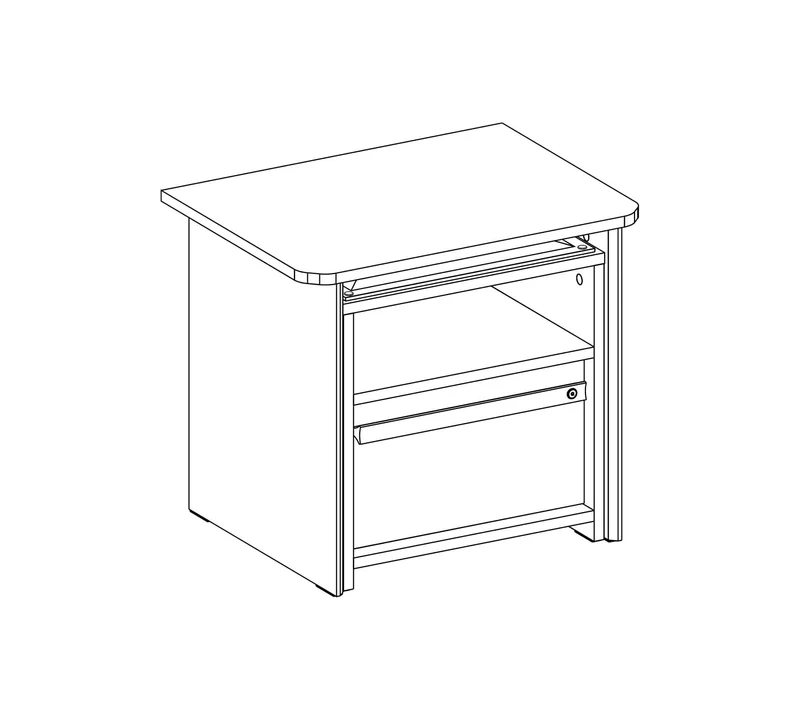Comodino Duo Funzionale con Cuscino e Ripiano, Ideale per Spazi Stretti - 55 cm di Eleganza