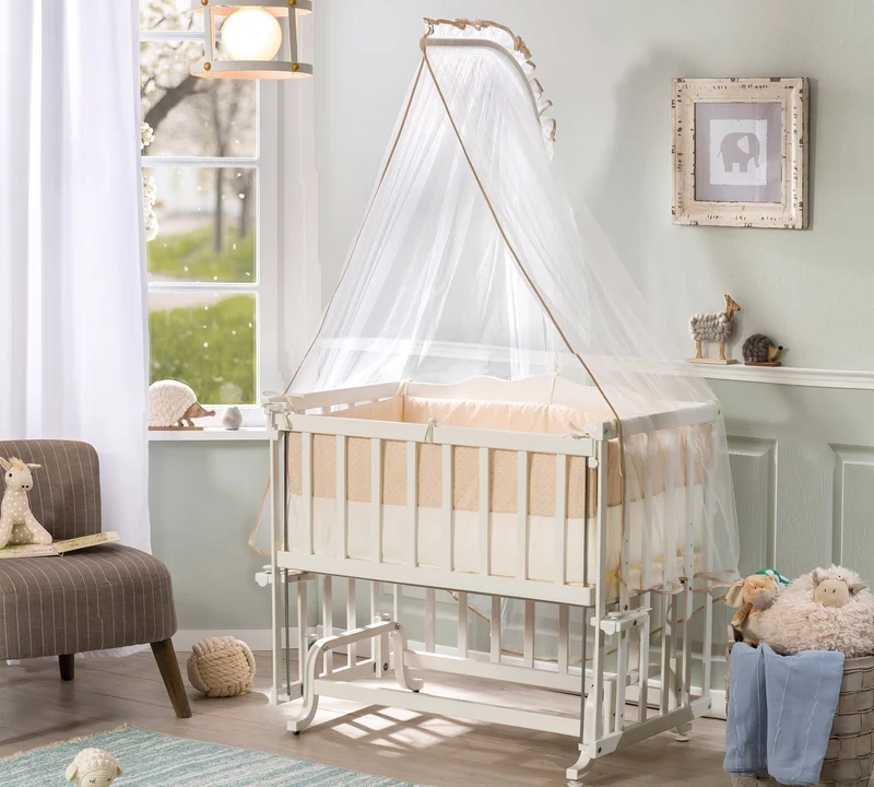 Culla Serenity 50x90 Cm Dondolante Con Ruote, Adatta Da 0 A 6 Mesi