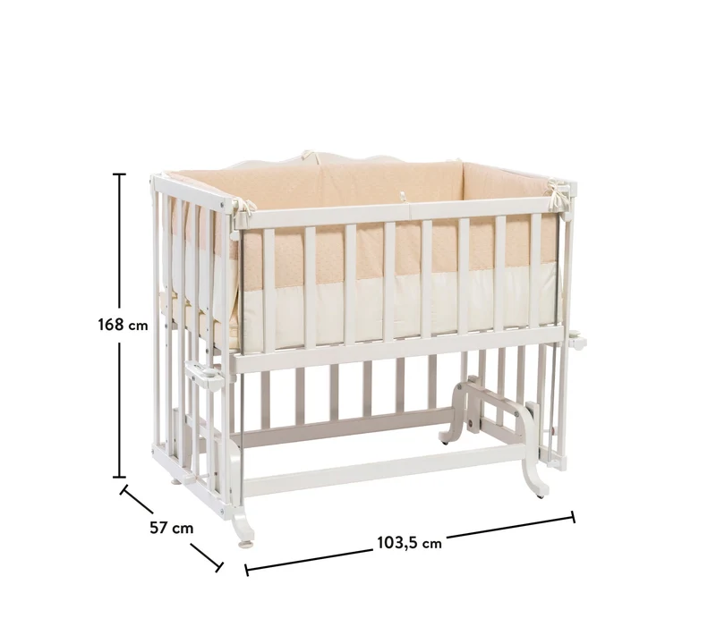 Culla Serenity 50x90 Cm Dondolante Con Ruote, Adatta Da 0 A 6 Mesi