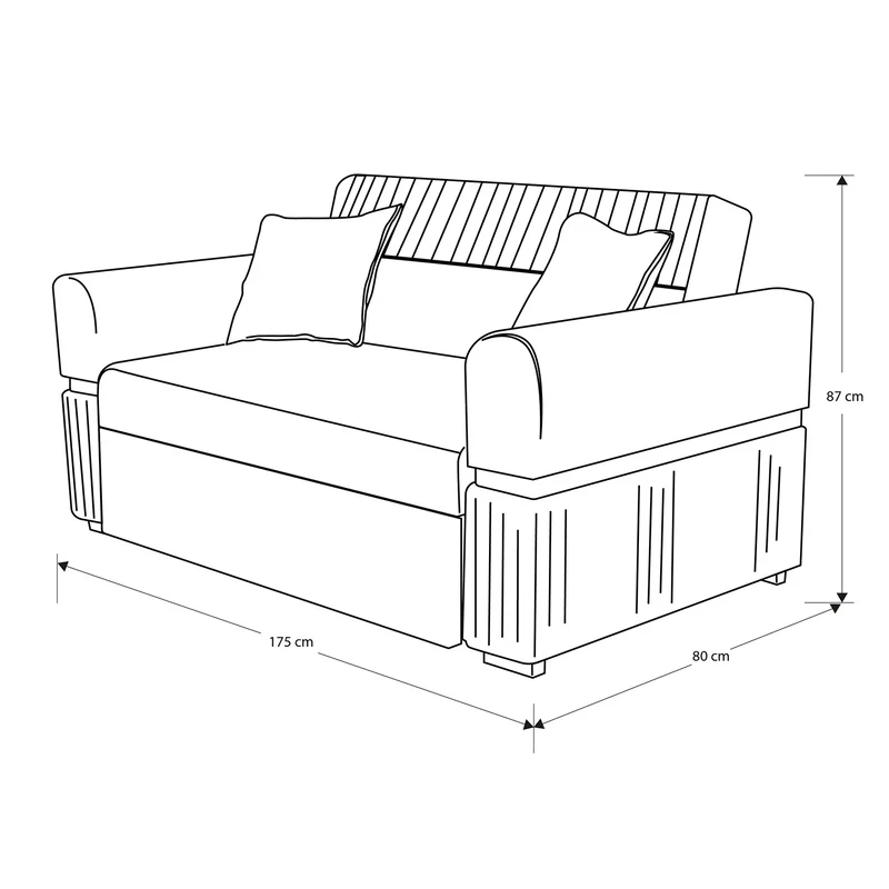 Sofá Cama Dhara Velvet Siena Marfil, Champaña 175 cm Brazo Desmontable