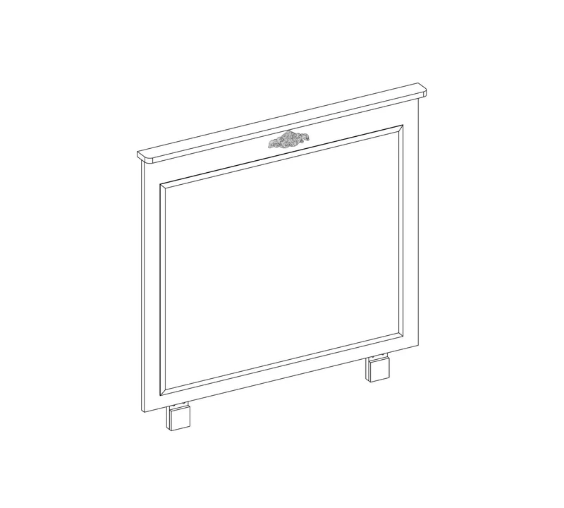 Specchio Per Bambini Elegante Romantica 90,2x79,4 Cm Con Motivo Bianco per Stanza Fiabesca