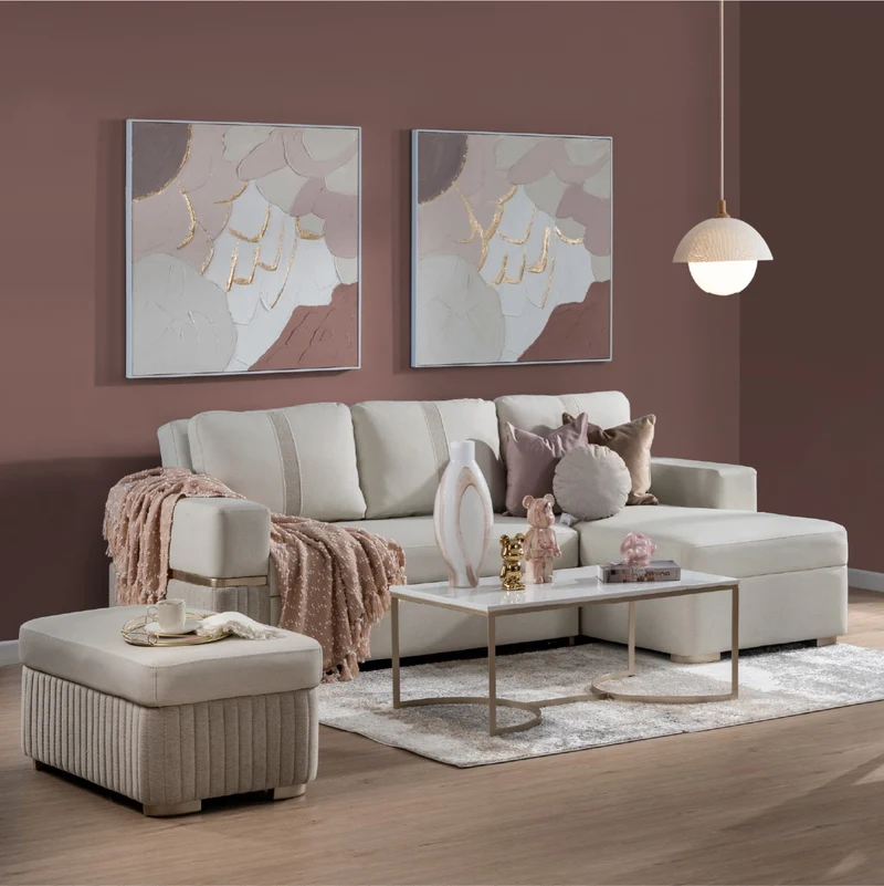 Sala Cama Dior Eurolino Blanco, Champaña Lado Der Brazo Desmontable