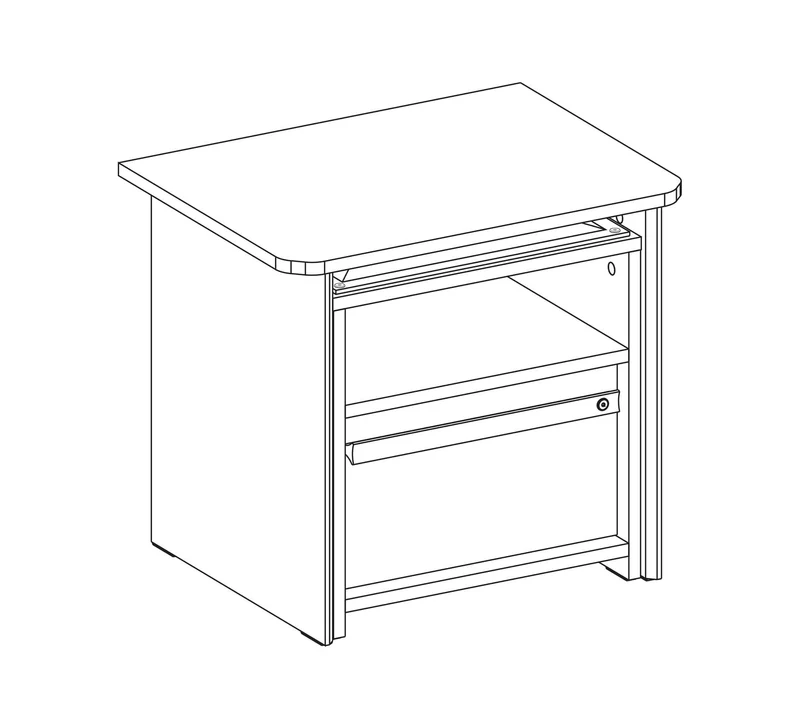 Comodino Moderno Trio con Tavolino Separabile, Design Funzionale per Spazi Giovani e Organizzati