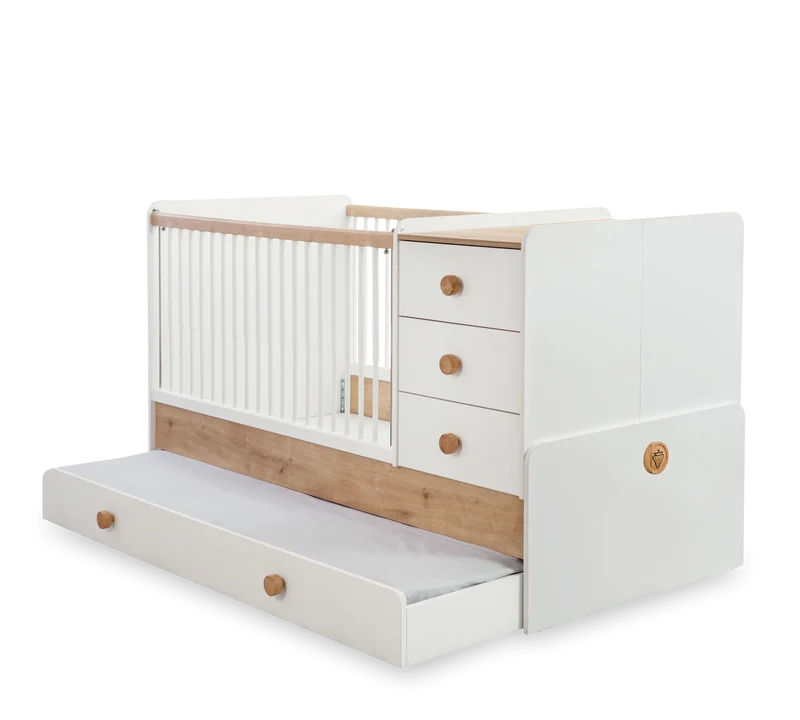 Lettino Trasformabile Baby Natura con Letto Estraibile (Design Evolutivo)