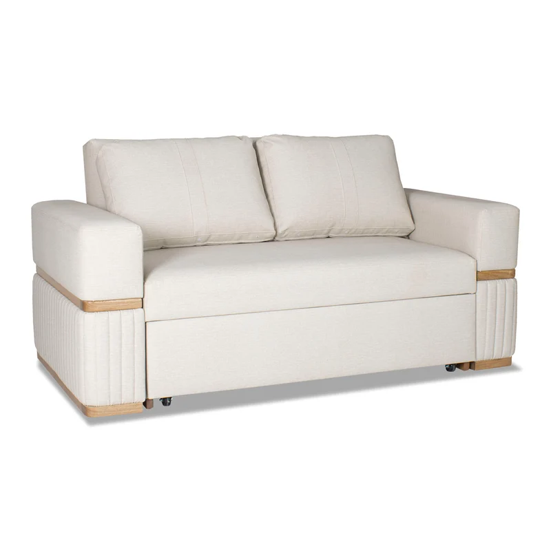 Sofá Cama Dior Eurolino Marbella Marfil, Natural Brazo Desmontable