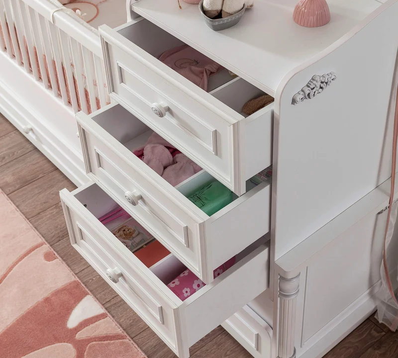 Lettino Trasformabile Bebè 80x180 Cm Con Letto Genitore Baby Romantic