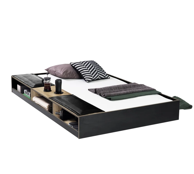 Letto Estraibile Nero 90x190