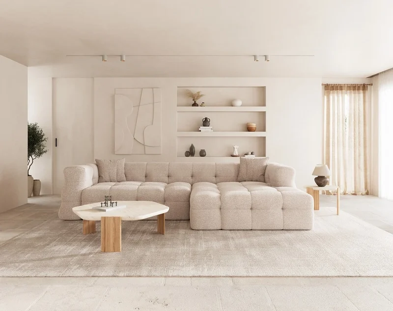 Mykonos white pouffe
