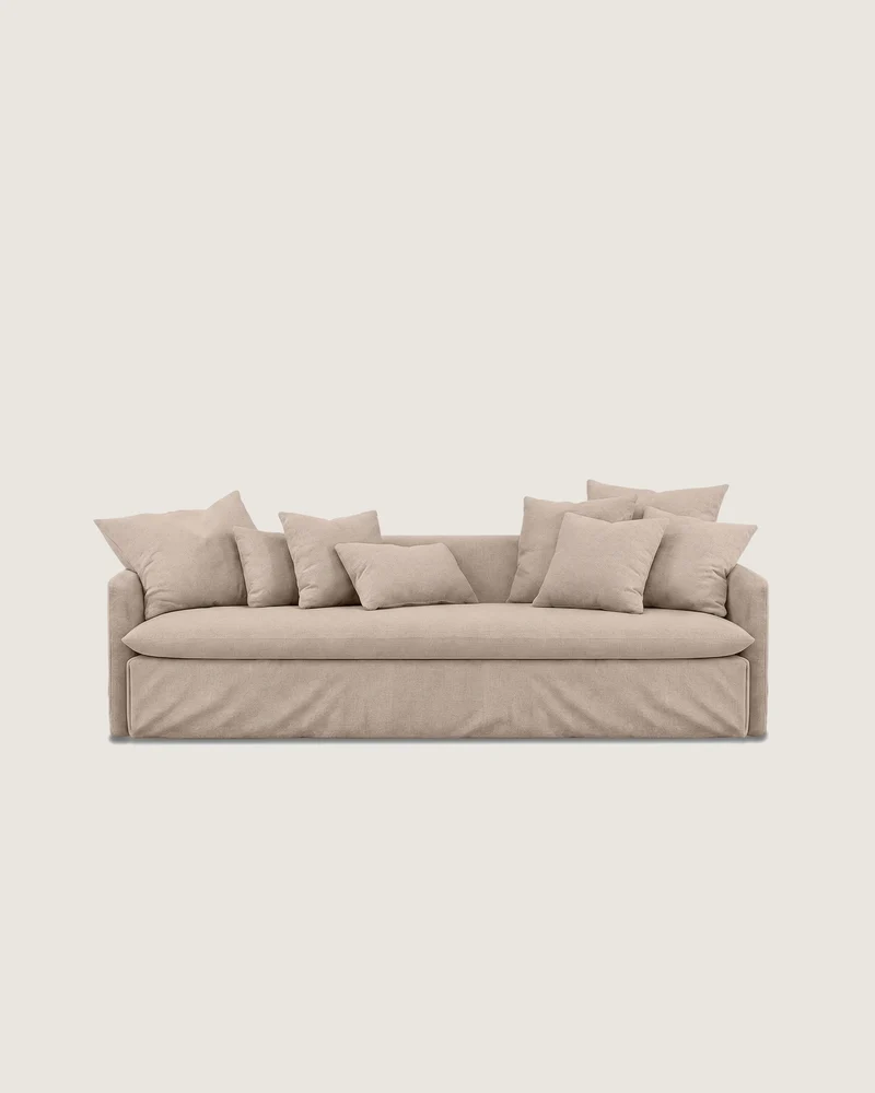Tokyo bed with custom upholstery
