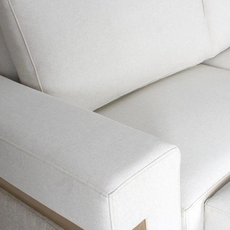 Sofá Cama Dante Eurolino Blanco Puro, Champaña 167 Cm Brazo Desmontable