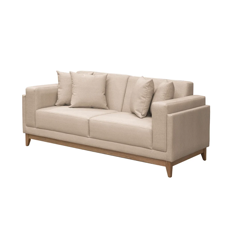 Sofá 2 Puestos Denise Eurolino Marbella Beige, Natural