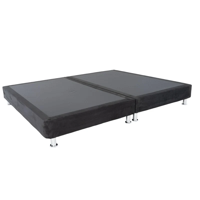 Base Cama King Napoli King Microfibra Negro Par