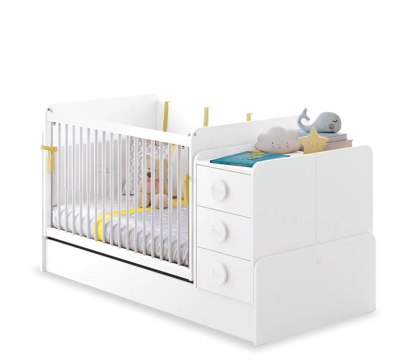 Lettino Trasformabile a Dondolo Baby Cotton (Diventa Scrivania e Comodino)