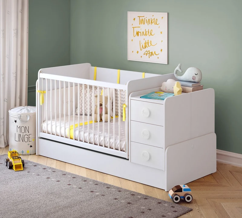 Lettino Trasformabile a Dondolo Baby Cotton (Diventa Scrivania e Comodino)