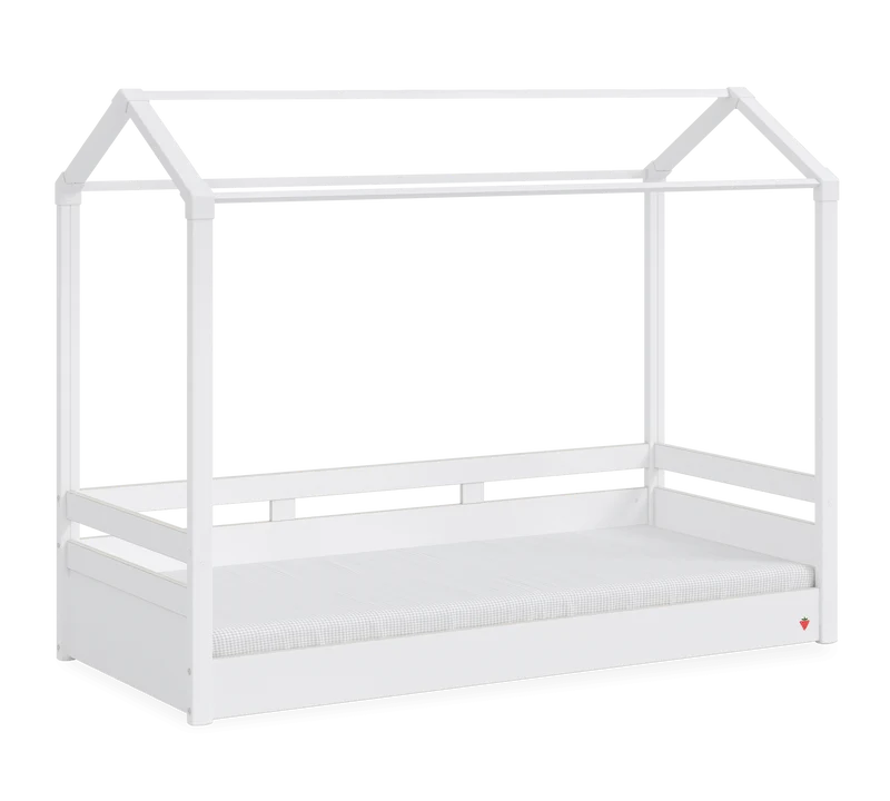 Lettino Ergonomico Montes Bianco Con Capottina Verde, Crema e Rosa - Dimensioni 95,3x167,5x213 cm