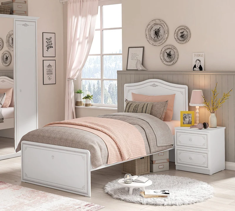 Lettino Selena Grey 100x200 Cm Con Ringhiera, Design Elegante, Massimo 130 Kg, Robusto e Sicuro