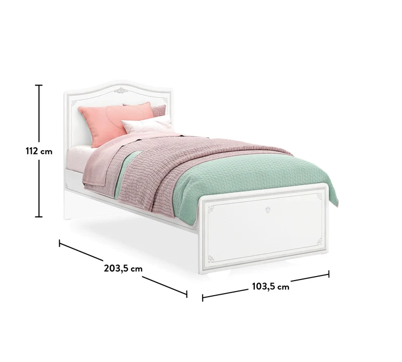 Lettino Selena Grey 100x200 Cm Con Ringhiera, Design Elegante, Massimo 130 Kg, Robusto e Sicuro