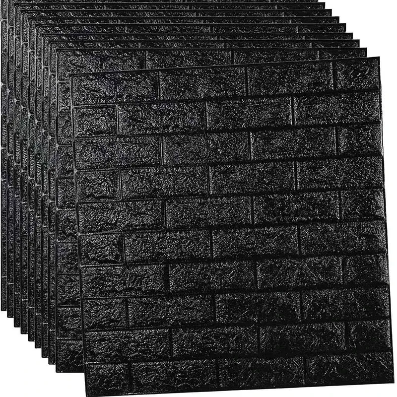 10 Black Self-Adhesive Panels 77x70 cm
