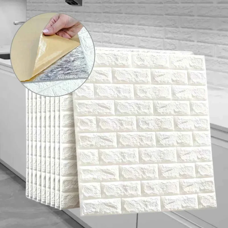 10 White Self-Adhesive Panels 77x70 cm
