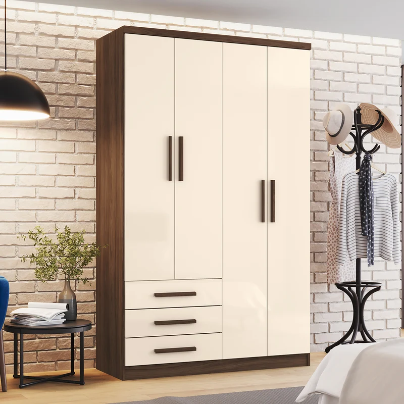 Ropero Moratti 121X195X46 Natural, Off White