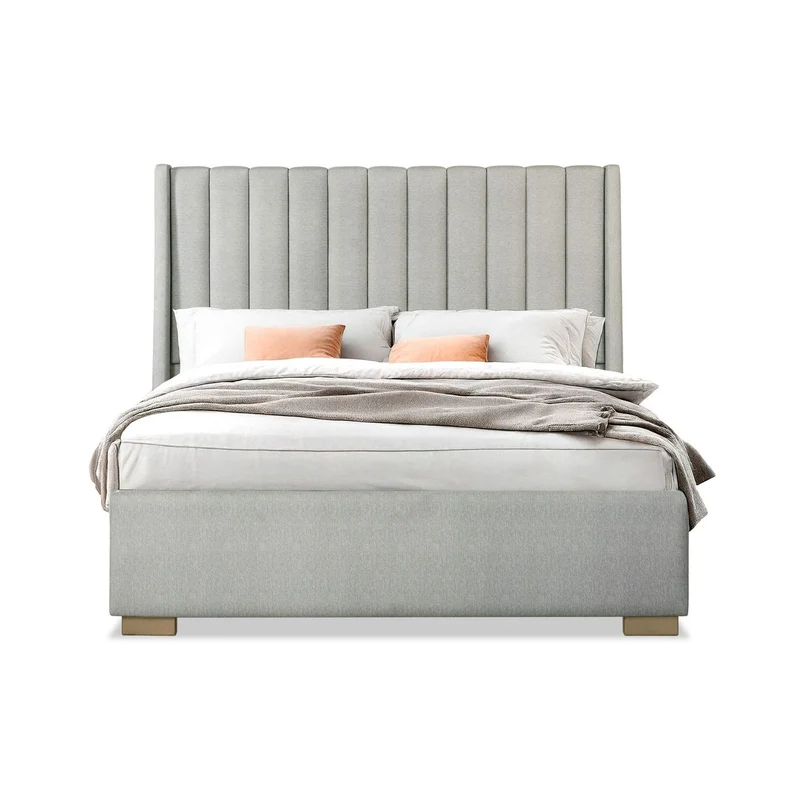 Cama Queen Harrison Eurolino Plata Champaña.