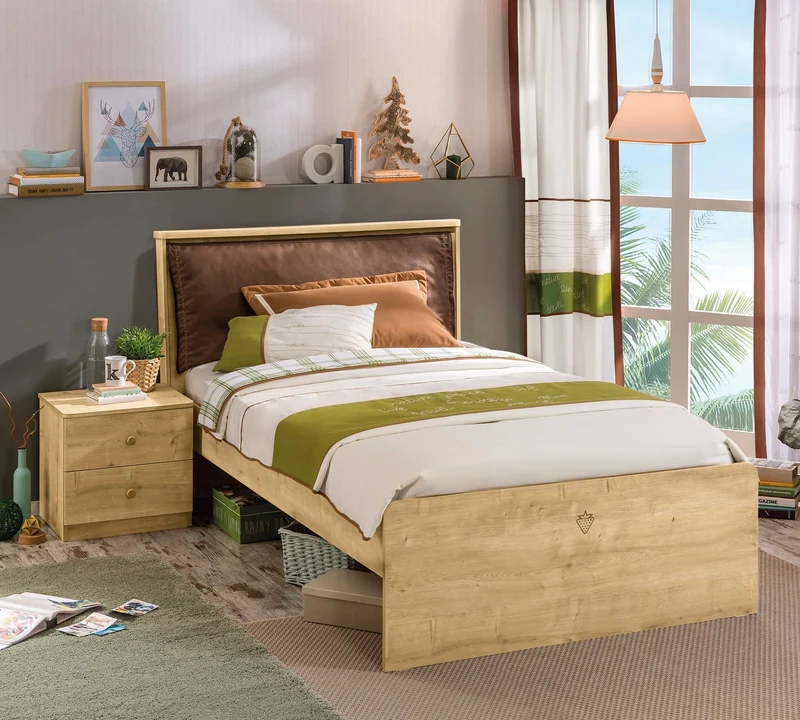 Letto Mocha 100x200 Cm Con Testiera In Nabuk Doppio Uso, Facilmente Smontabile E Modulo Letto Amico Opzionale