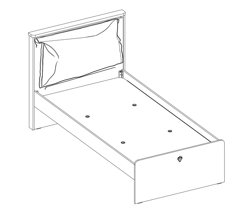 Letto Mocha 100x200 Cm Con Testiera In Nabuk Doppio Uso, Facilmente Smontabile E Modulo Letto Amico Opzionale